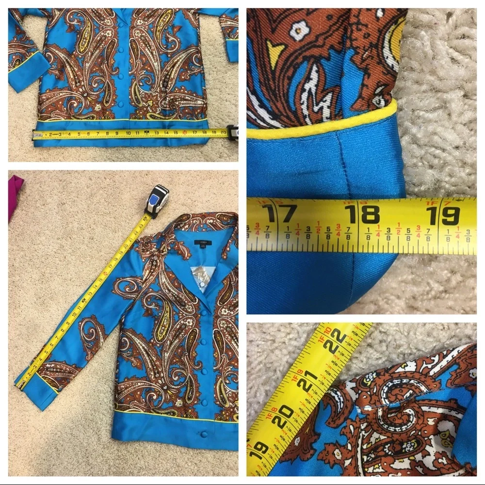 NWT! J Crew Drapey button-up shirt paisley print